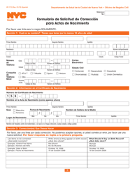 Formulario VR172 Corrigiendo Un Certificado De Nacimiento - New York City (Spanish), Page 3