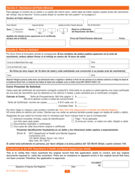 Formulario VR172 Corrigiendo Un Certificado De Nacimiento - New York City (Spanish), Page 4