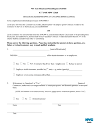 Vendor Health Insurance Coverage Form - New York City, Page 2