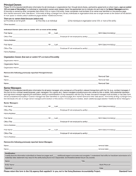 Doing Business Data Form - New York City, Page 2
