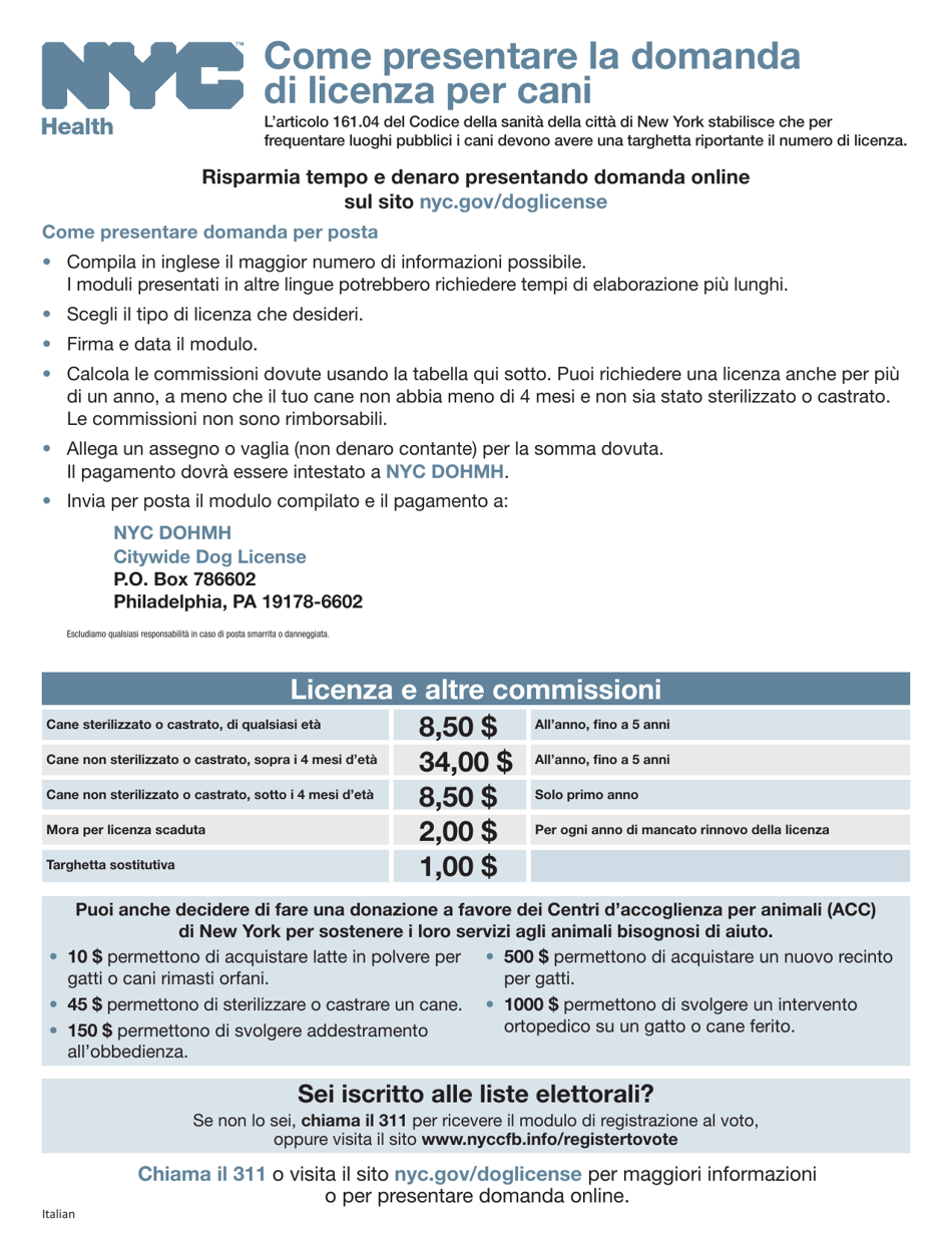 New York City Dog License Application Fill Out, Sign Online and