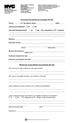 Document preview: Formulario De Solicitud De Extension Del Vale - New York City (Spanish)