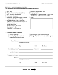 Form W-137A Request for Emergency Assistance, Additional Allowances, or to Add a Person to the Cash Assistance Case (For Participants Only) - New York City, Page 2