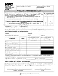Document preview: Formulario 4 Verificacion Del Salario - New York City (Spanish)