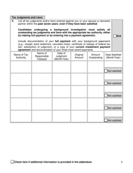 Form SFBIQ Supplemental Financial Background Investigation Questionnaire - New York City, Page 3