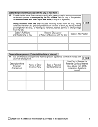 Form SFBIQ Supplemental Financial Background Investigation Questionnaire - New York City, Page 6