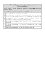 Form FBIQ Financial Background Investigation Questionnaire - New York City, Page 27