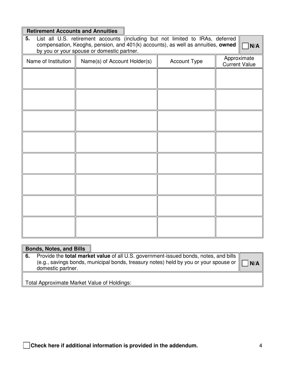 Form FBIQ Financial Background Investigation Questionnaire - New York City, Page 4
