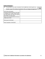Supplemental Background Investigation Questionnaire - New York City, Page 23