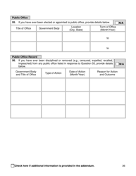 Supplemental Background Investigation Questionnaire - New York City, Page 36