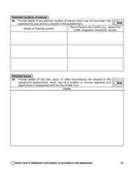 Supplemental Background Investigation Questionnaire - New York City, Page 38