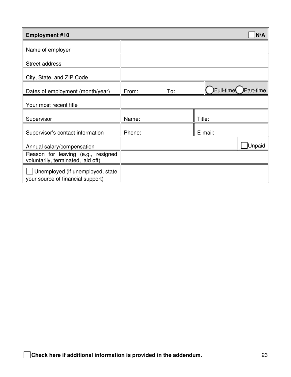 Background Investigation Questionnaire - New York City, Page 23