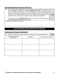 Background Investigation Questionnaire - New York City, Page 31