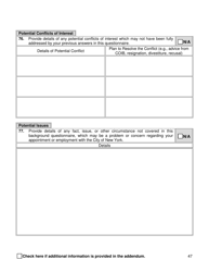 Background Investigation Questionnaire - New York City, Page 47