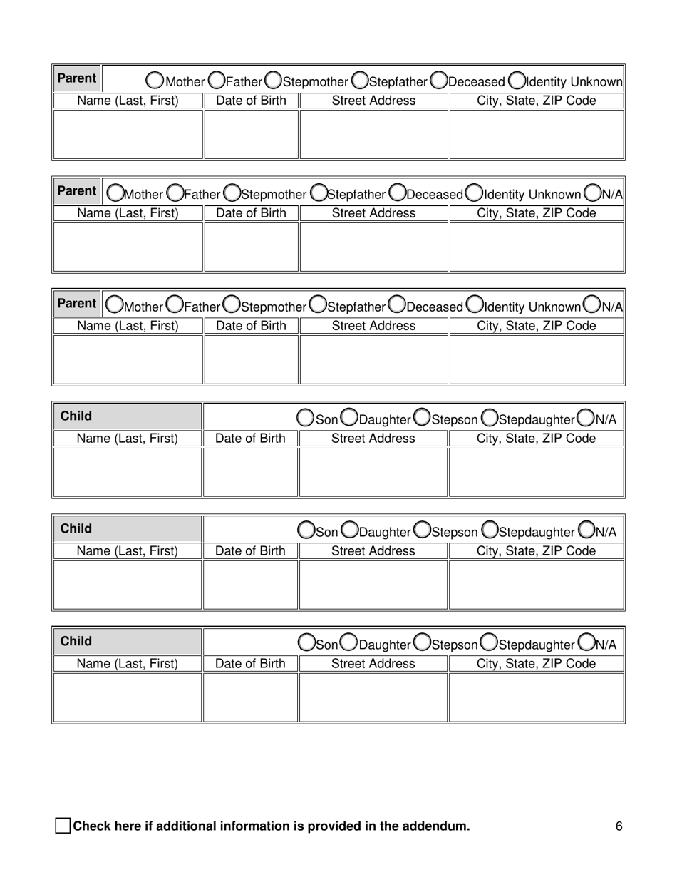 Background Investigation Questionnaire - New York City, Page 6