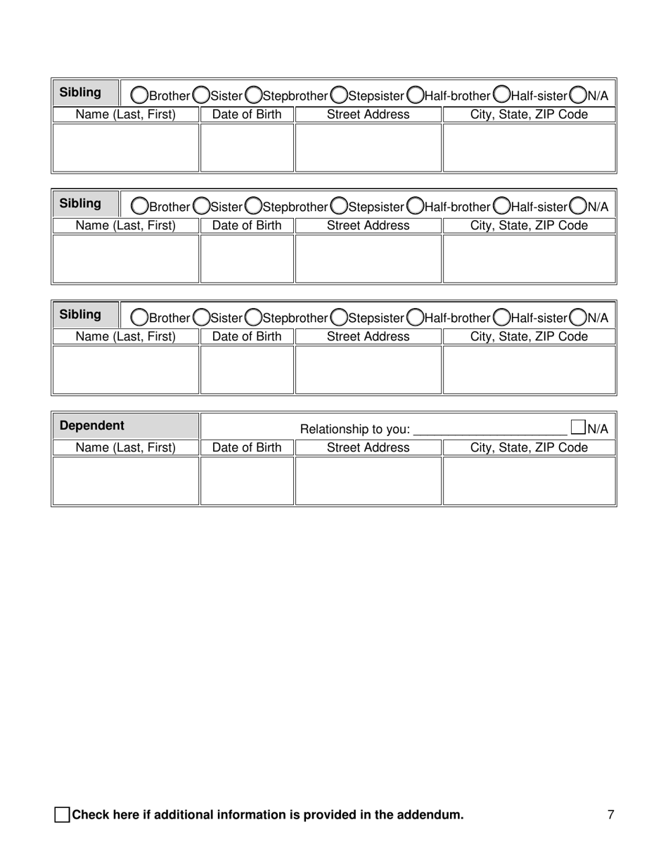 Background Investigation Questionnaire - New York City, Page 7