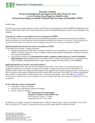 Document preview: Application for a New York City Parking Permit for People With Disabilities - New York City (Italian)