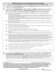 Form SMP2 Request for a New Hearing After a Failure to Appear (Motion to Vacate a Default) - New York City (French), Page 2