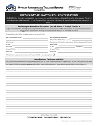 Form APP18 Response to Appeal Application - New York City (Haitian Creole)