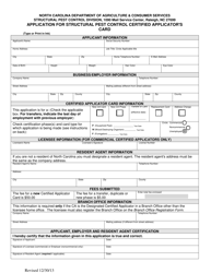Application for Structural Pest Control Certified Applicator&#039;s Card - North Carolina, Page 2
