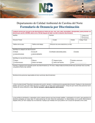 Document preview: Formulario De Denuncia Por Discriminacion - North Carolina (Spanish)