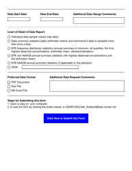 Ambient Monitoring Data Request Form - North Carolina, Page 2
