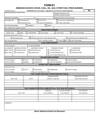 Form B1 &quot;Application for Air Permit to Construct/Operate - Emission Source (Wood, Coal, Oil, Gas, Other Fuel-Fired Burner)&quot; - North Carolina