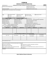 Document preview: Form B8 Application for Air Permit to Construct/Operate - Emission Source (Incineration) - North Carolina