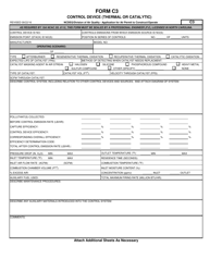 Form C3 &quot;Application for Air Permit to Construct/Operate - Control Device (Thermal or Catalytic)&quot; - North Carolina