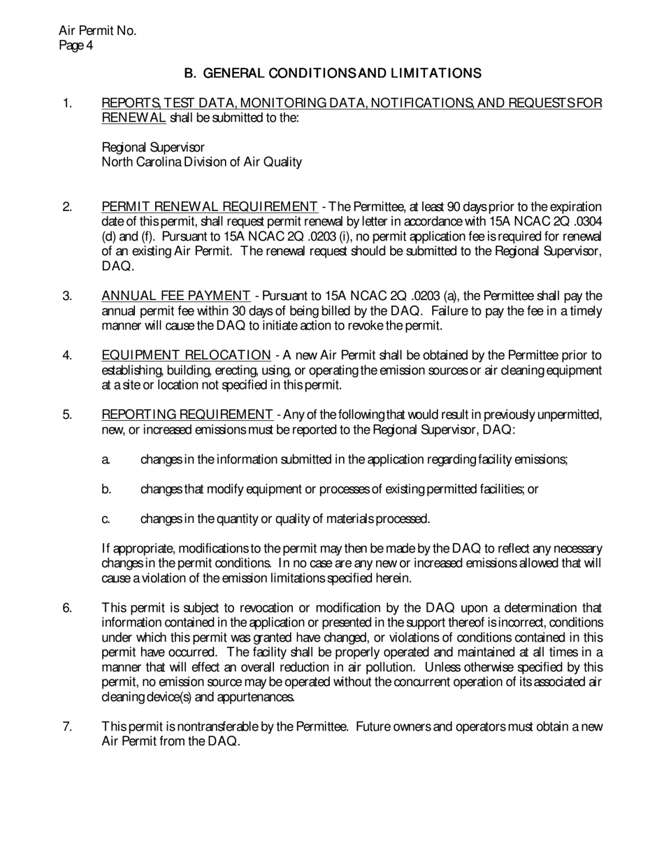 Sample Cotton Ginning Permit - North Carolina, Page 6