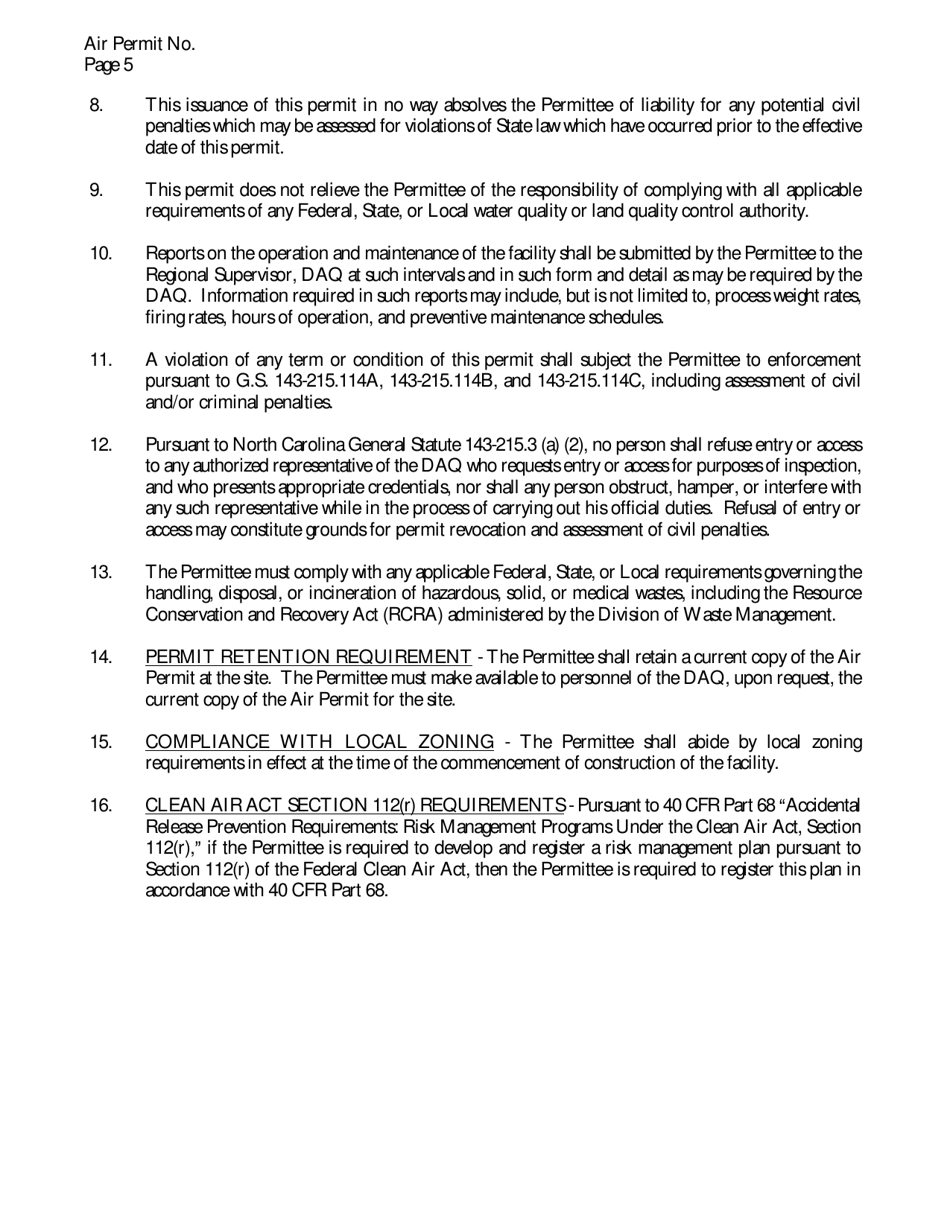 Sample Cotton Ginning Permit - North Carolina, Page 7
