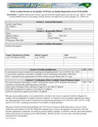 Form NCDAQ R01 Registration Form for Exempt Renewable Energy Facilities Under Sb3 - North Carolina