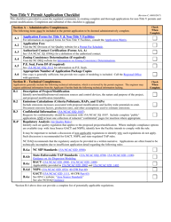 Document preview: Non-title V Permit Application Checklist - North Carolina