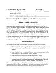 Document preview: DCM Form 11 CAMA Variance Request Form - North Carolina