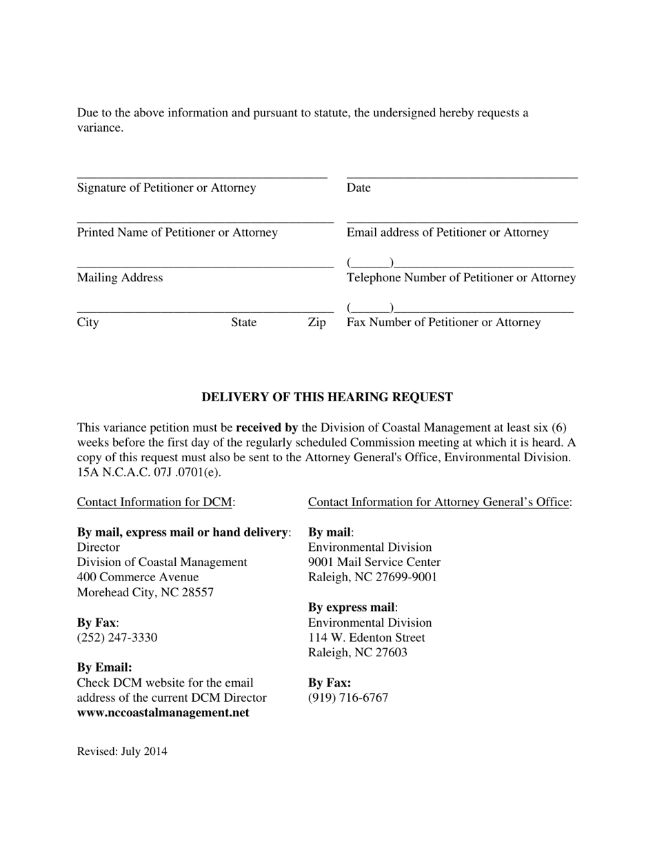 DCM Form 11 CAMA Variance Request Form - North Carolina, Page 3