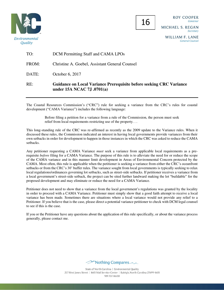 DCM Form 11 CAMA Variance Request Form - North Carolina, Page 4