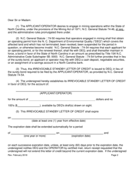 Irrevocable Standby Letter of Credit - North Carolina, Page 2