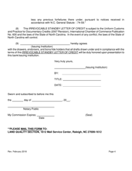 Irrevocable Standby Letter of Credit - North Carolina, Page 4