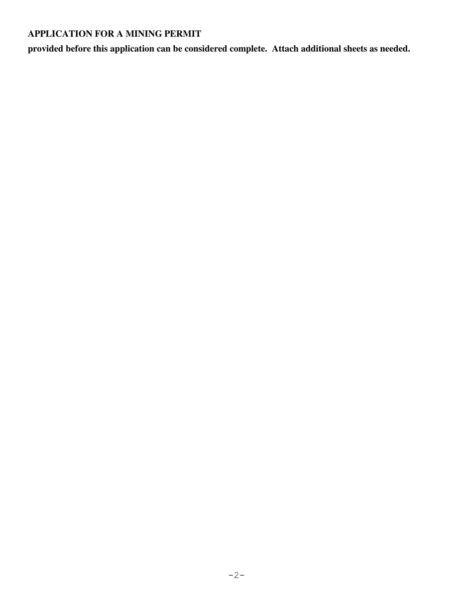 Mining Permit Application Form - North Carolina, Page 6