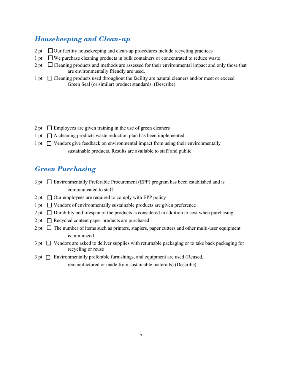 Hotel  Lodging Application Form - North Carolina Green Travel Program - North Carolina, Page 7