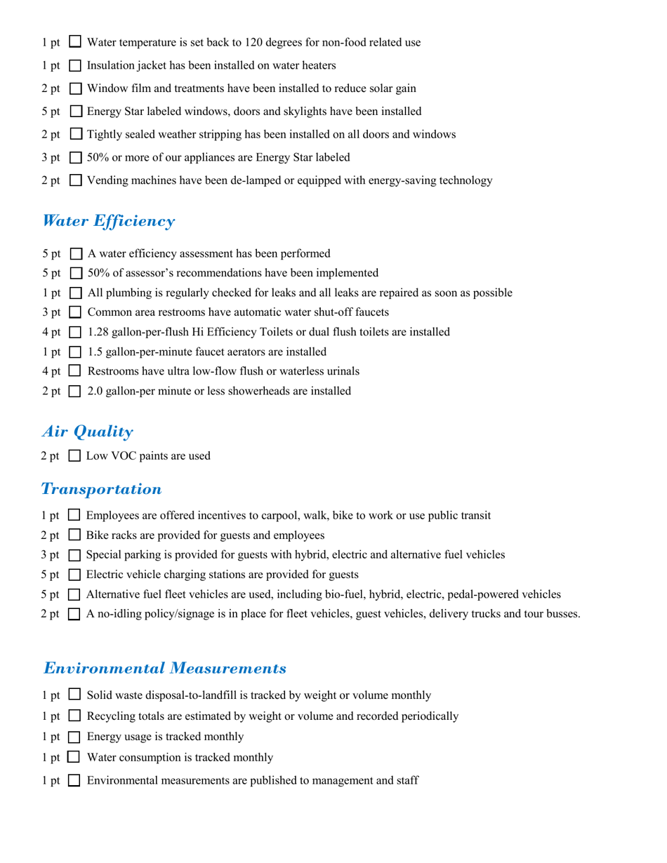 Sustainable Museums Application Form - North Carolina Green Travel Program - North Carolina, Page 4