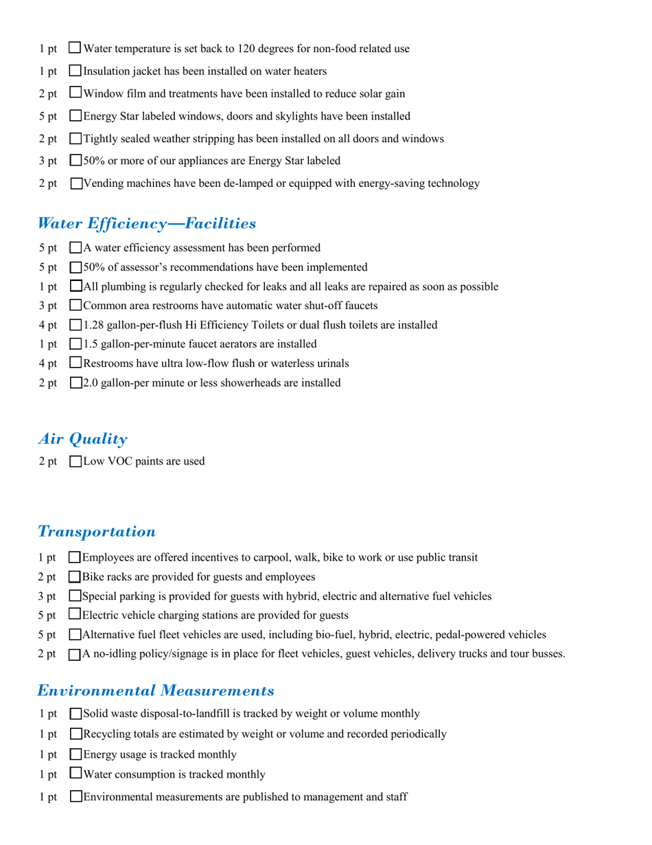 Sustainable Parks Application Form - North Carolina Green Travel Program - North Carolina, Page 4