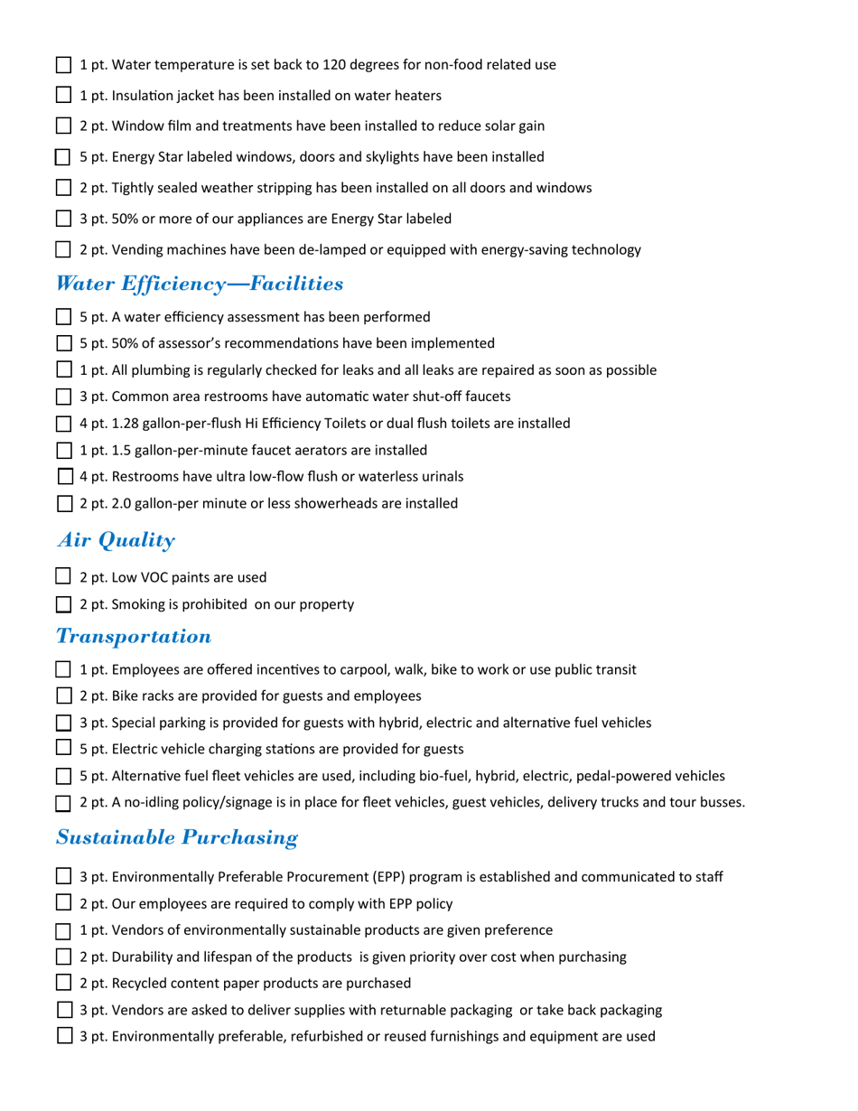 Attractions Application Form - North Carolina Green Travel Program - North Carolina, Page 4