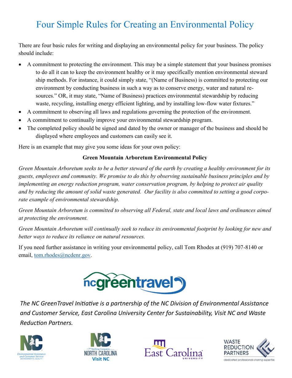 Attractions Application Form - North Carolina Green Travel Program - North Carolina, Page 7
