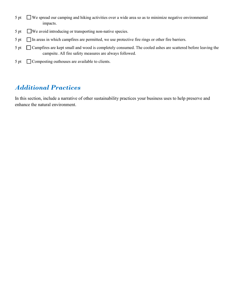 Nature Based Businesses Application Form - North Carolina Green Travel Program - North Carolina, Page 4