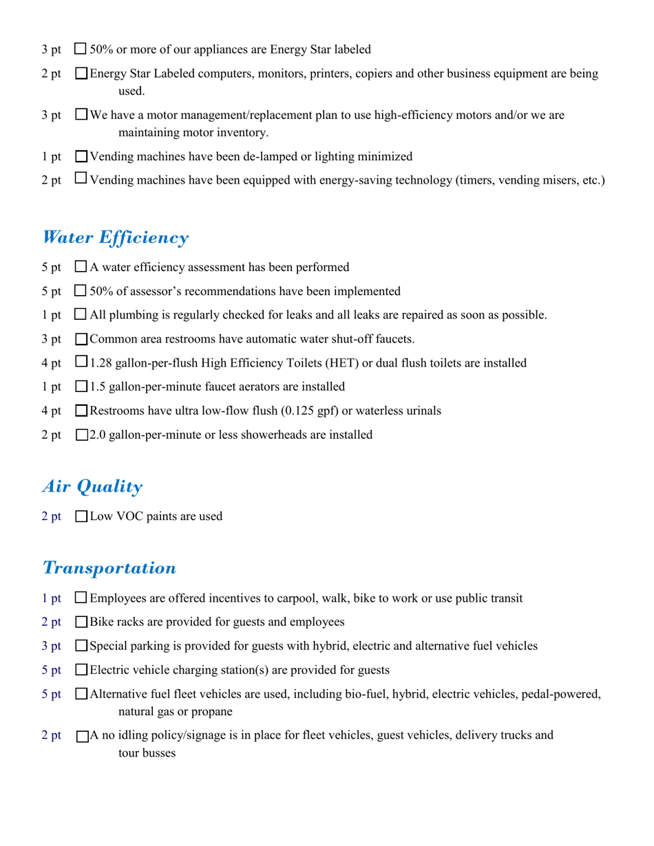 Nature Based Businesses Application Form - North Carolina Green Travel Program - North Carolina, Page 7