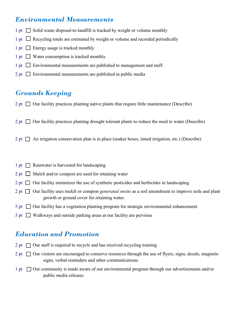 Nature Based Businesses Application Form - North Carolina Green Travel Program - North Carolina, Page 8