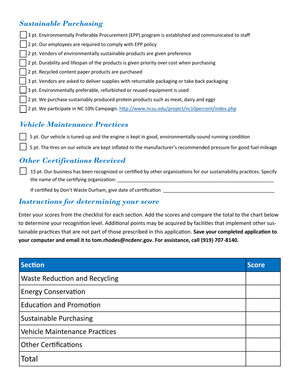 Food Truck Application Form - North Carolina Green Travel Program - North Carolina, Page 4