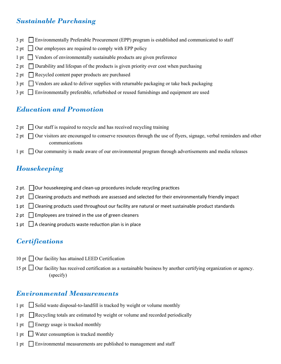 Event Venues and Convention Centers Application Form - North Carolina Green Travel Program - North Carolina, Page 5