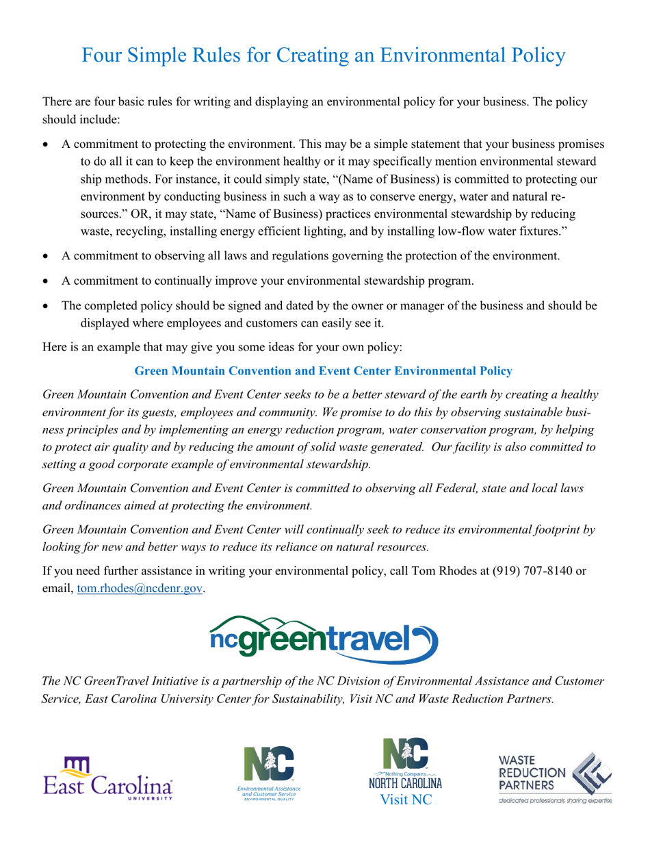 Event Venues and Convention Centers Application Form - North Carolina Green Travel Program - North Carolina, Page 8